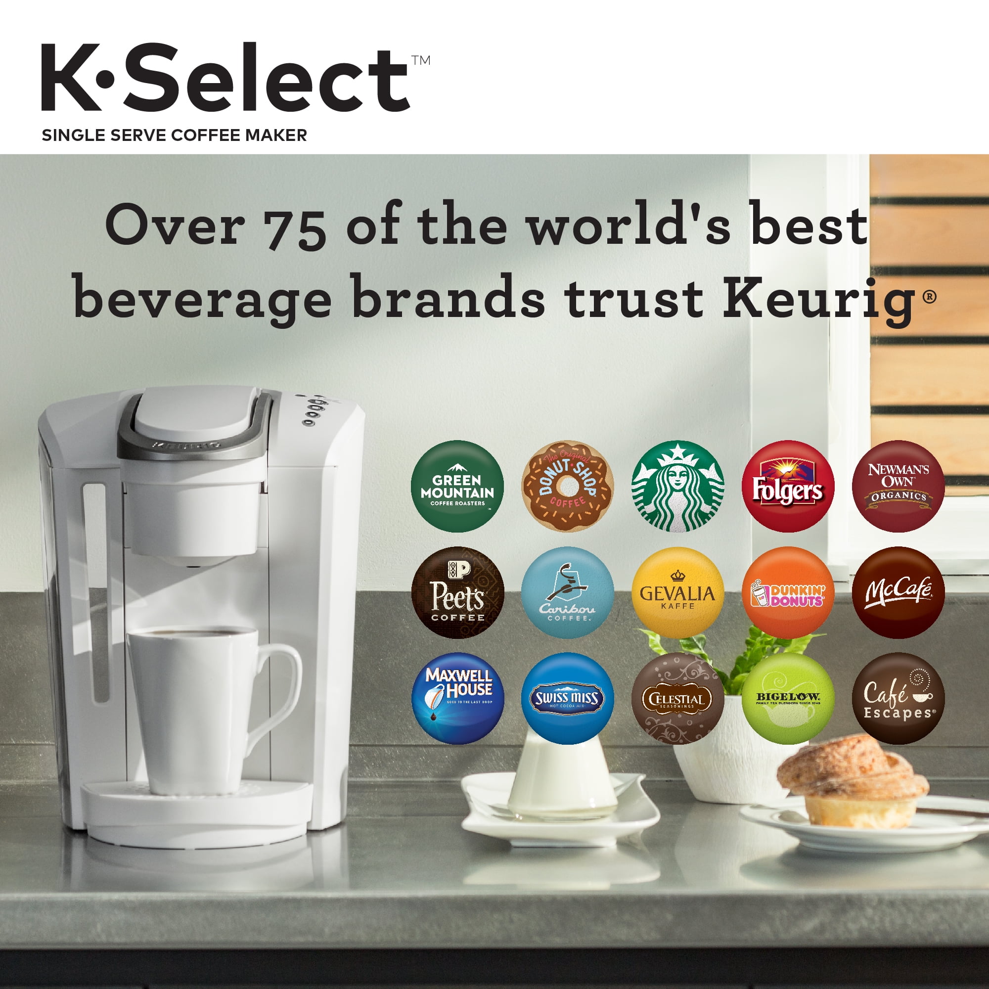 Keurig KSelect Single Serve, KCup Pod Coffee Maker, Matte White eBay