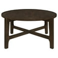 thumbnail image 4 of Cota Round Solid Wood Coffee Table Dark Brown, 4 of 6