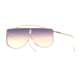 thumbnail image 2 of SA106 Retro Shield Oceanic Lens Oversize Flat Top Metal Sunglasses Gold Purple Orange, 2 of 4