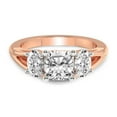 thumbnail image 3 of IGI Certified 3 Carat Cushion Shape Lab Grown Diamond Engagement Ring | 14K Rose Gold | Bethany Three Stone Side Oval Diamond Ring | FG-VS1-VS2 Quality Friendly Diamonds, 3 of 6