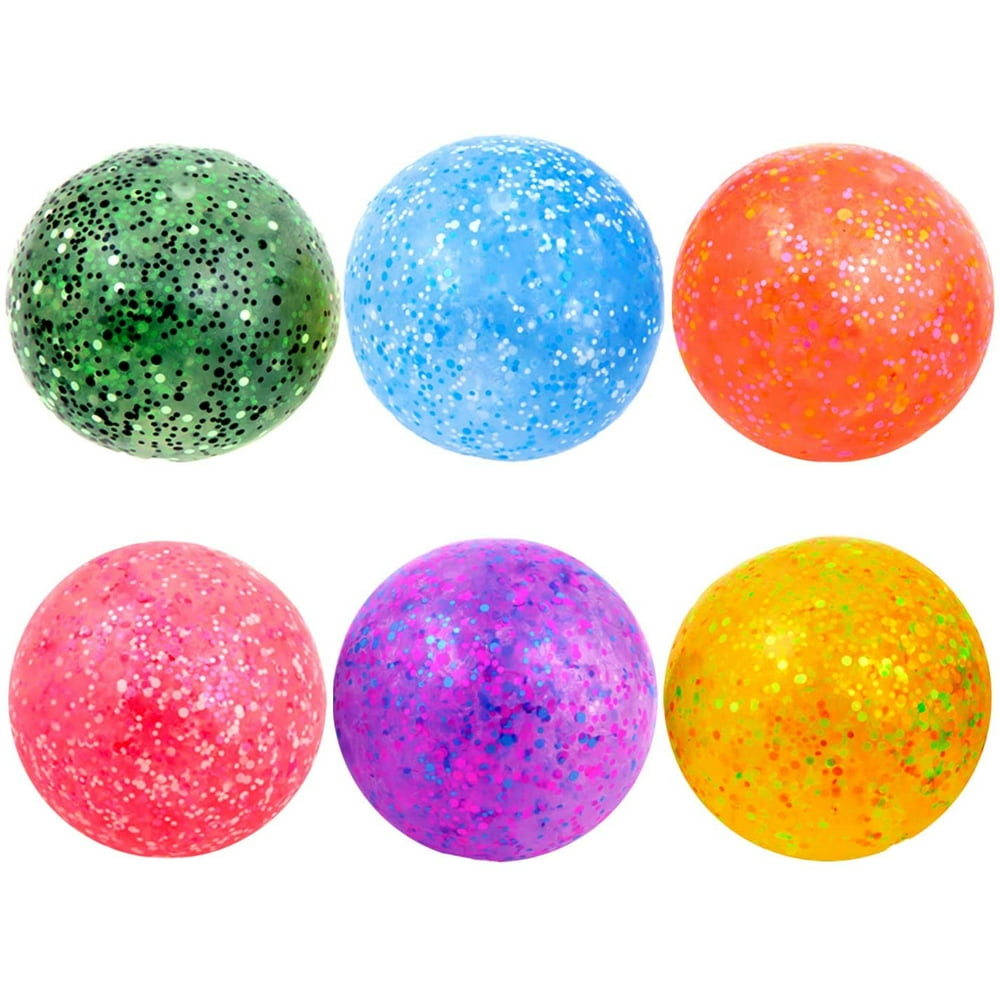 Stress Ball - Set of 12 Confetti Squeeze Balls - 2.75 Inch Gel Stress ...