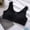 Black, variant on Women's Seamless Bras Round Neck Wide Strap Front Button Classic Undergarment