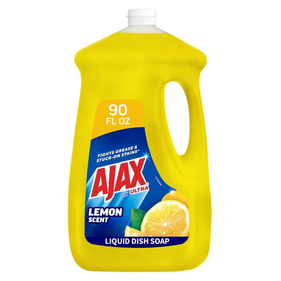 Ajax Ultra Liquid Dish Soap Lemon Scent, Super Degreaser, 90 fl oz Bottle