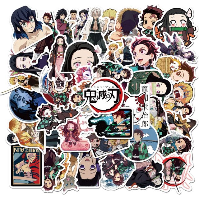 Demon Slayer: Kimetsu no Yaiba Anime Cartoon Palabras de la computadora portátil impermeable Snowboard Snowboard Bicycle Luggage Decal 50pcs (Demon Slayer: Kimetsu no Yaiba) esquí esquí Gafas de esquí