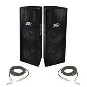 Peavey PV 215 Pro Audio DJ 1400W Passive Dual 15" Loud Speaker & 1/4" Cable New