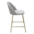 thumbnail image 4 of Diamond Sofa Lilly Set of 2 Counter Height Chairs in Grey Velvet with Brushed Gold Metal Legs, 4 of 5