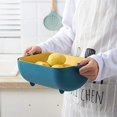 thumbnail image 3 of Juegos de tazones de colador de colador de cocina, 2 en 1 Cuenco de lavado y colador de plástico grande multifunción, Ahorro de espacio, para frutas Verduras Limpieza Cesta de mezcla de lavado MFZFUKR WRMH-1193-1, 3 of 7