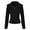 Black, variant on Lovskoo Sweaters for Women Trendy Casual Solid Color Lapel Collar Long Sleeve Loose T-Shirt Blouse Pullover Tops Black