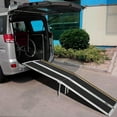 thumbnail image 6 of Telyswee 2-10 FT Portable Wheelchair Ramp, Wheel Chair Ramps for Homes with Transit Plate, Aluminum Wheelchair Ramp with Non-Skid Surface and Reflective Strips, Weight Capacity Up to 600 Lbs, 6 of 7