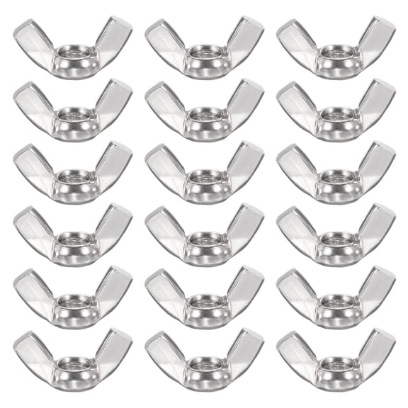 Wing Nuts, 20 Pcs M8 x 1.25 Stainless Steel Butterfly Wing-Nut Fasteners Parts Metric Thread for Repair Install House Furniture Boat, Silver