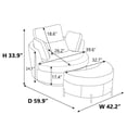 thumbnail image 6 of 42.2"W Oversized Swivel Chair with Half Moon Storage Ottoman, Chenille Swivel Barrel Chair, Comfy Round Swivel, Modern Upholstered Single Sofa Armchair for Nursery,LivingRoom,Bedroom, Beige, 6 of 8