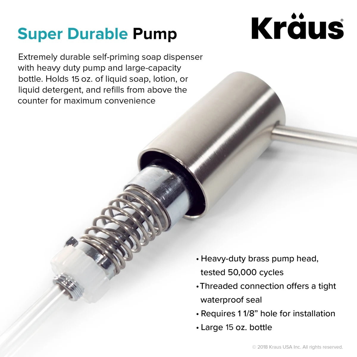 KRAUS Kitchen Soap and Lotion Dispenser in Stainless Steel