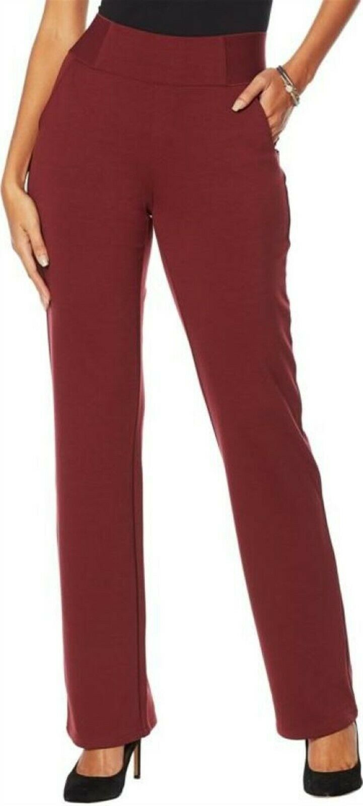 DG2 Diane Gilman Wide-Leg Ponte Pant 