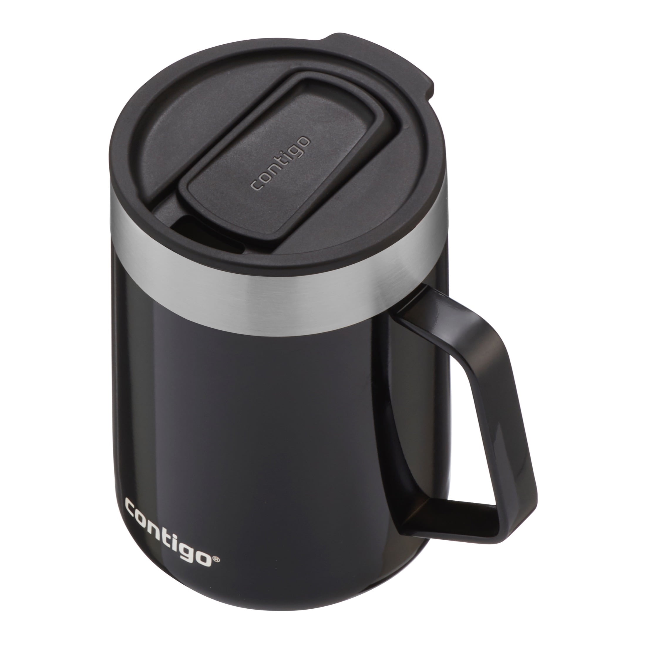  Contigo Streeterville Stainless Steel Travel Mug with  Splash-Proof Lid, 14oz Vacuum-Insulated Coffee Mug with Handle & Grip Base  to Prevent Slipping, Dishwasher Safe, Salt & Dark Ice: Home & Kitchen
