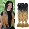 thumbnail image 2 of 24" Jumbo Hair Extensions Ombre Braiding Hair Straight Box Braids For Human Girl, 2 of 4