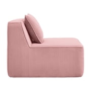 LHKJ Armless Sofa, Corduroy, with Pillow, Pink