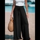 thumbnail image 5 of Pantalones Anchos de para Mujer, de Cintura Alta, para Playa y Descanso. Negro L, 5 of 7