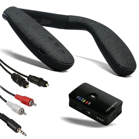 HomeSpot Altavoz inalámbrico con banda para el cuello con transmisor Bluetooth para TV y boomerang para juegos de baja latencia