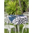 thumbnail image 3 of Outdoor Tablecloth with Umbrella Hole for Patio/Picnic/Party/Camping, Abstract Purple Ink Dots Waterproof Table Cloth Round Cover Washable, Boho Minimalist Middle Century Art (Dia 54"), 3 of 9