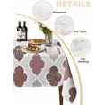 thumbnail image 5 of Moroccan Geometric Rectangle Tablecloth, Vintage Boho Rhombic Pattern Red Gray Waterproof & StainResistant Tablecloth, Washable Oil-proof Table Cover for Dining/Party/Wedding/Camping/Buffet 60x102 In, 5 of 9