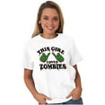 thumbnail image 3 of This Girl Loves Zombies Thumb Hands Women's Graphic T Shirt Tees Brisco Brands L, 3 of 6