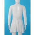 thumbnail image 5 of Zaldita Kids Girls Sparkly Rhinestones Mesh Splice Dance Dress Figure Ice Skating Dance Leotard Dress Competition Dancewear White 12, 5 of 7