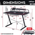 thumbnail image 3 of Techni Sport RTA-TS200-BK Techni Sport Carbon Gaming Desk, 3 of 5