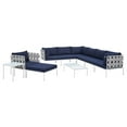 thumbnail image 2 of Modway Harmony 10-Piece  Sunbrella® Outdoor Patio Aluminum Sectional Sofa Set in Gray Navy, 2 of 10