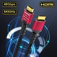 thumbnail image 3 of Cable HDMI 2.1 8K 4K a 120 Hz 8K a 60 Hz 48 Gbps EARC ARC HDCP HDR de ultraalta velocidad para cable de video RTX PC portátil proyector TV HD PS5, 3 of 5