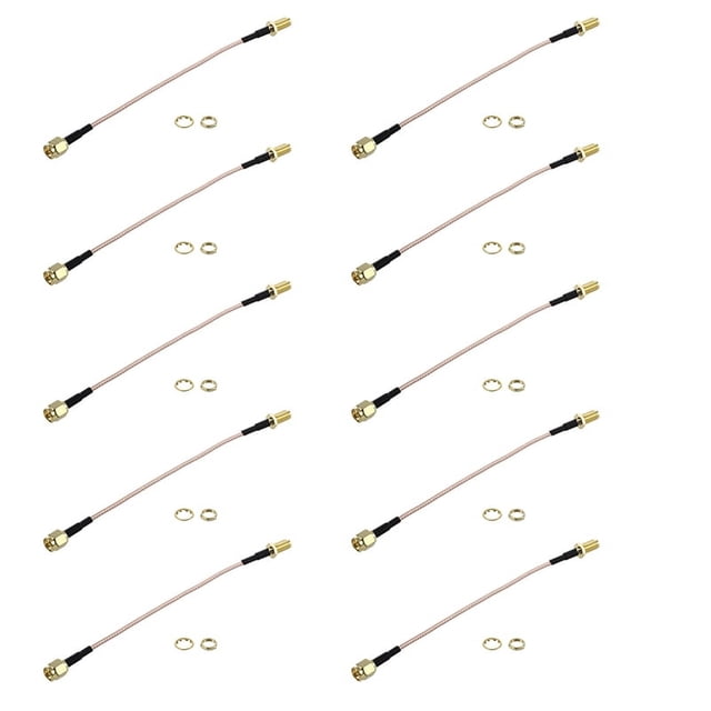 10X SMA Macho A SMA Tuerca Hembra Bulkhead Crimp RG316 Coaxial Cable Puente Pigtail 15cm