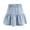 Blue, variant on Girls Light Wash Denim Mini Skirt Elastic High Waist Ruffle Tiered Flared Jean Skirt with Pearl Decor Side Pockets Casual Summer Back to School Daily Kids Fashion Skirt