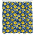 thumbnail image 3 of Ambesonne Flower Shower Curtain, Lily Blossoms Paintbrush, 69"Wx75"L, Dark Blue Yellow White, 3 of 3