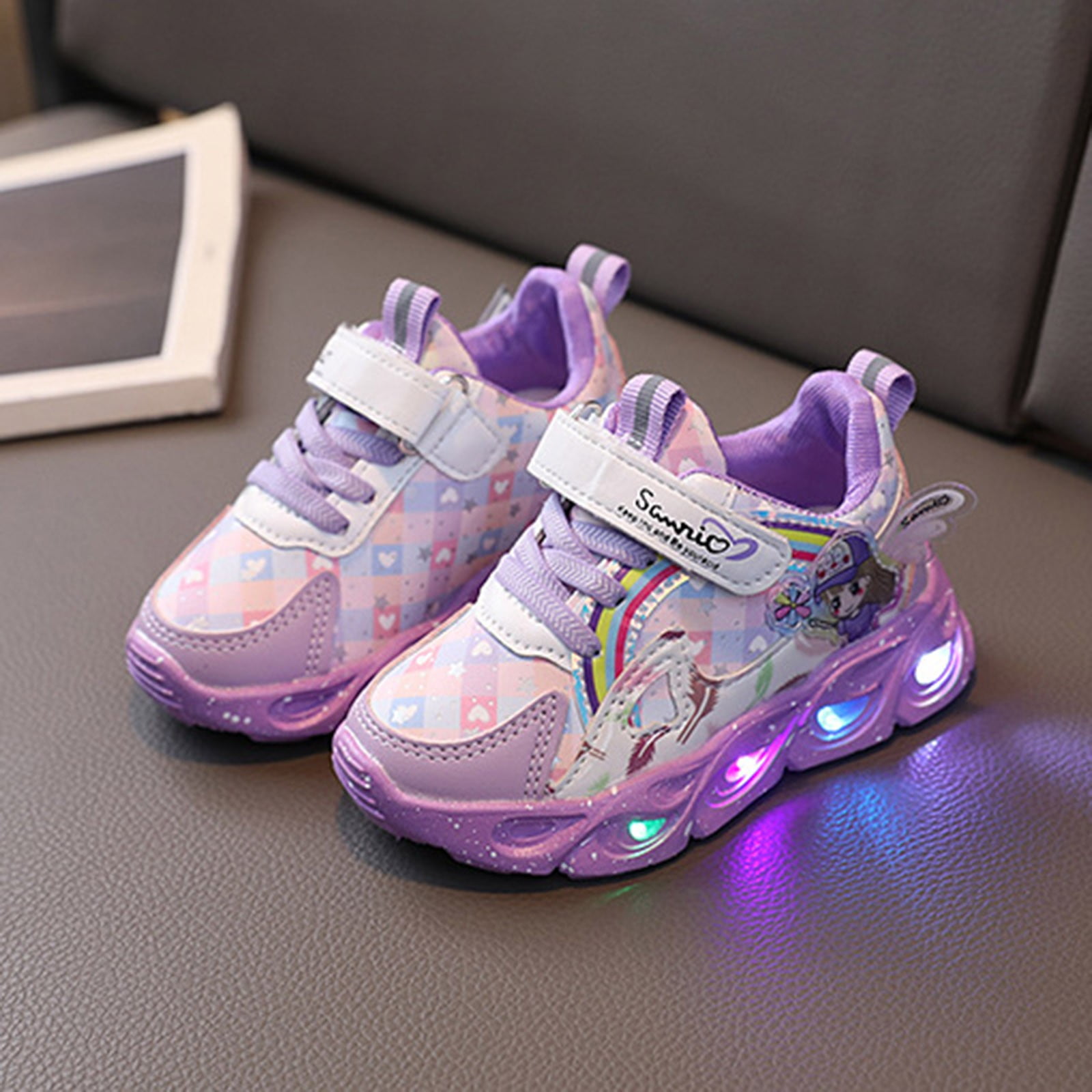 nsendm Girls Shoes Little Kid Running Shoes Fashion Girls Shoes with Lights Spring and Autumn New Leather Casual and Comfortable Toddler Size 5 Shoes Purple 11.5 Little Child Walmart