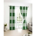 thumbnail image 4 of Fsddascl Green Plaid Blackout Curtains for Bedroom/Living Room, Thermal Insulated Kitchen Curtains, Spring Summer Farmhouse Buffalo Checkered Grommet Darkening Window Treatment Drapes 52"x45"x2, 4 of 8