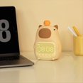 thumbnail image 3 of Luz de Capibara con Reloj Digital, Lámpara de Decoración de Mesa Recargable con Luz de Animales de Silicona, Lámpara de Capibara, 3 of 5