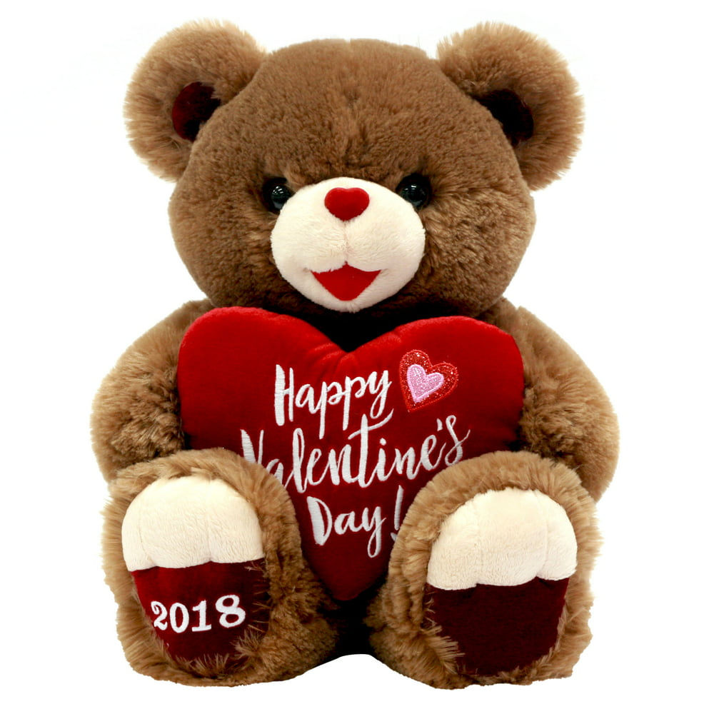 Valentine's day stuffed 15 in. sweetheart brown teddy gift Walmart