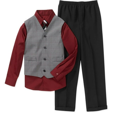 George - Boys' 4-Piece Shirt, Pants, Vest and Tie Set