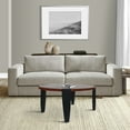 thumbnail image 6 of Max 35 Inch Oval Top Coffee Table, Mango Wood, Iron Frame, Brown, Black- Saltoro Sherpi, 6 of 6