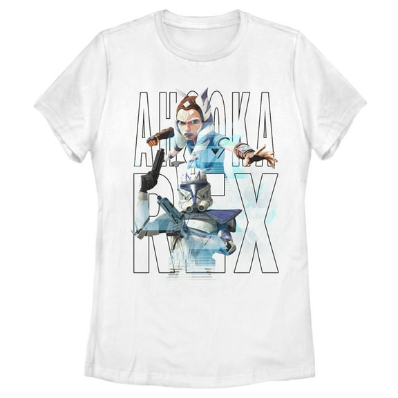 Women's Star Wars: The Clone Wars Ahsoka & Rex Text Graphic Tee White Large