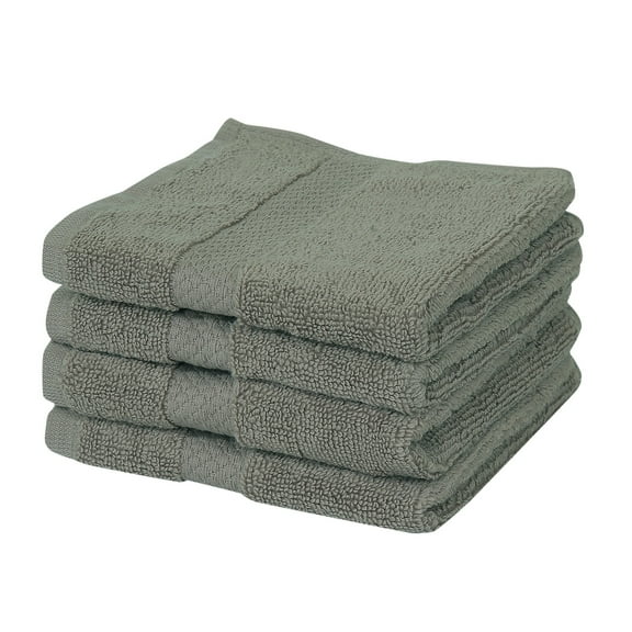 Better Trends Washcloths For Body And Face, 100% Cotton, Soft, Absorbent, Zero Twist Cotton Baby Wash Cloth, Shower, Travel, Gray Small Towel, 12"X12", 4 Pack