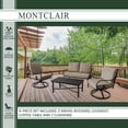 thumbnail image 3 of Hanover Montclair 4-Piece All-Weather Outdoor Patio Chat Set, 2 Swivel Rocker Side Chairs, Loveseat, and Coffee Table, Thick Cushions, Conversation Set - MCLR4PC-TAN, 3 of 11