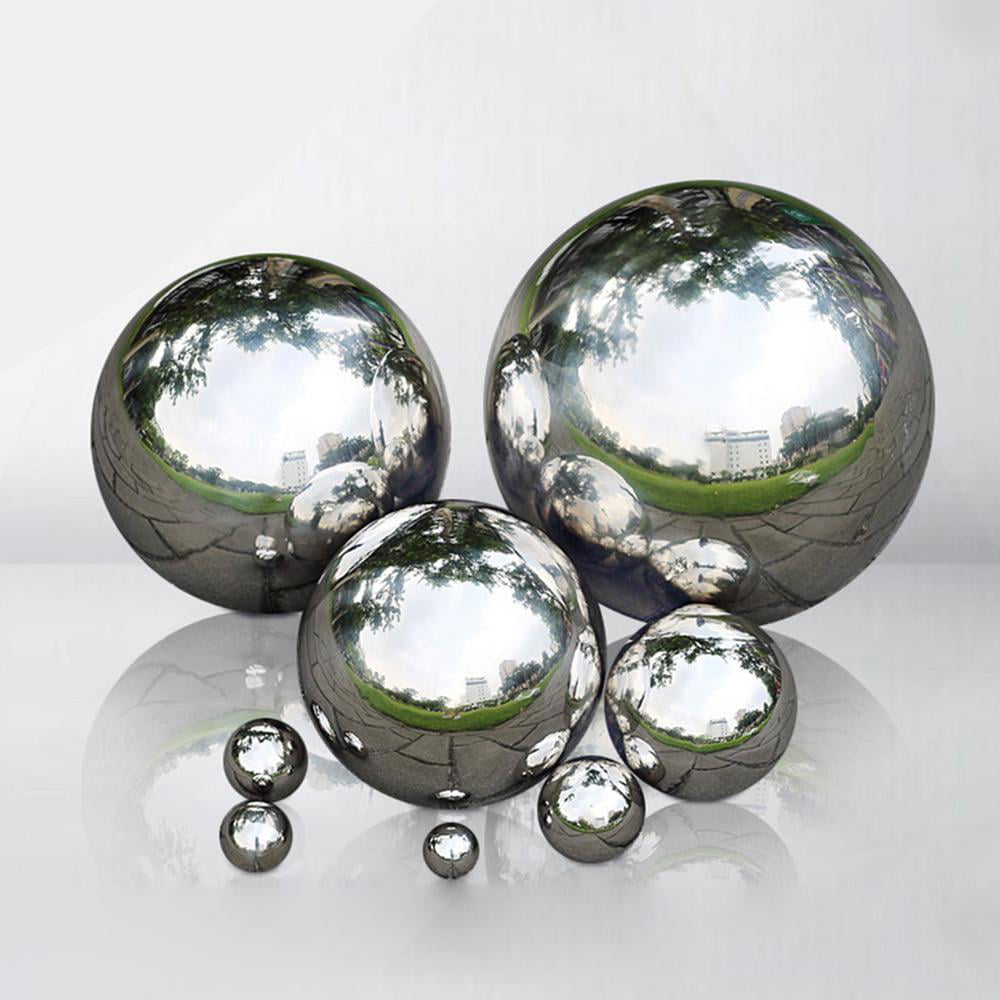 8 Pcs 50-150 mm Mirror Polished Hollow Ball Reflective Garden Sphere Kunjocy Stainless Steel Gazing Ball Floating Pond Balls Seamless Gazing Globe for Home Garden Ornament Decorations Gold 