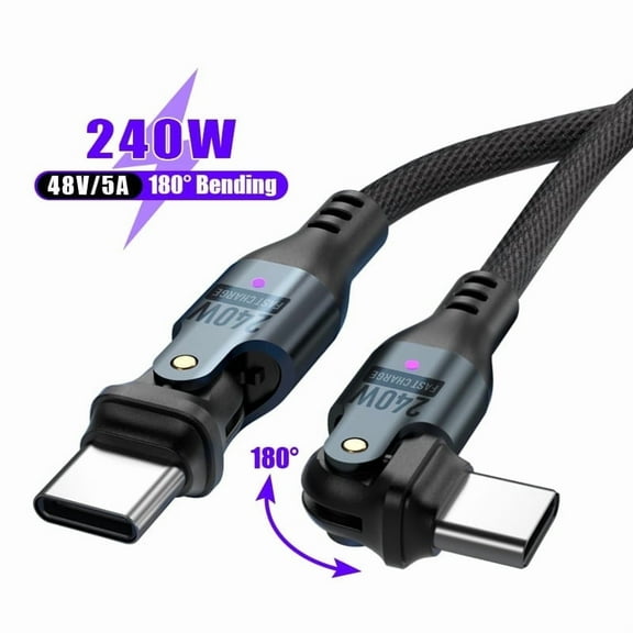 USB C to USB C Cable, Type C 240W Fast Charging Cable (6FT) for iPhone 16 Series, iPad Mini 6 and More (USB 2.0, Black)