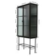 thumbnail image 7 of Storage Cabinet, Floor Cabinet with Dual Doors and Three Shelves, Cabinets for Living Room Bathroom Dining Room Kitchen Room Entryway, Black, 7 of 7