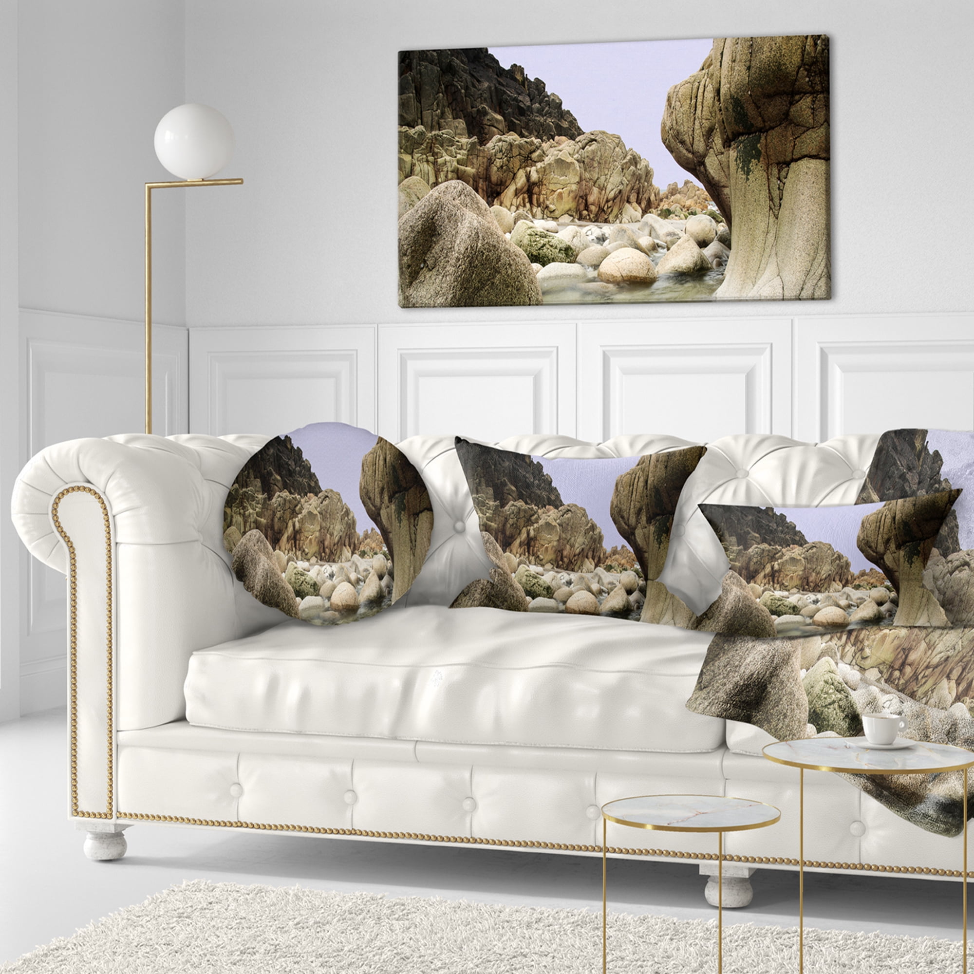 Designart 12" x 20" Multi-color Polyester Throw Pillow