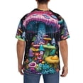 thumbnail image 3 of Kdxio Men's Hawaiian Shirt for Men Short Sleeve Shirt Colorful Mushroom Summer Casual Holiday Beach Button Down T-Shirts, 3 of 5
