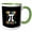 Green/White, variant on 3drose, Elegant and Cool Just Here for the Pi Colorful Design for Math Lovers, 15oz Two-tone Yellow Mug