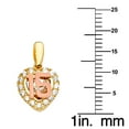 thumbnail image 2 of 14k Two-tone Gold Cubic Zirconia '15' Heart-shaped Quincinera Pendant with 1.2mm Rolo Chain, 2 of 4