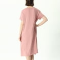 thumbnail image 3 of Defitshape Women's Plus Size Nightgown Cotton Short Sleeve Sleepwear Summer Pajama Dress Knee Length Nightwear Shirred House Pj Sleep Lounge Gown Pink 4X, 3 of 5