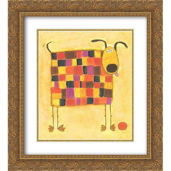 Patch, Football Champion Of The World! 2x Matted 20x24 Gold Ornate Framed Art Print by Richard Barrett